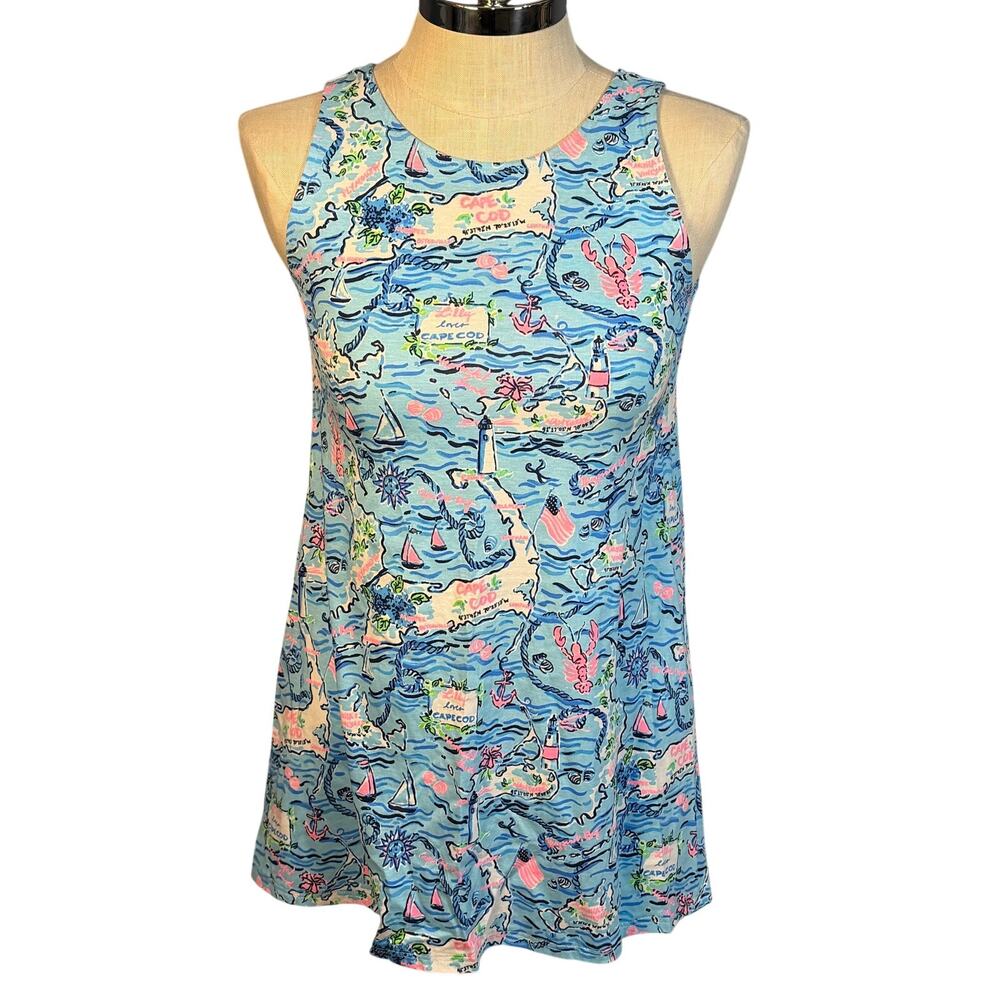 Lilly Pulitzer Women Kristen Swing Dress Bali Blues Lilly Loves Cape Cod Size XS